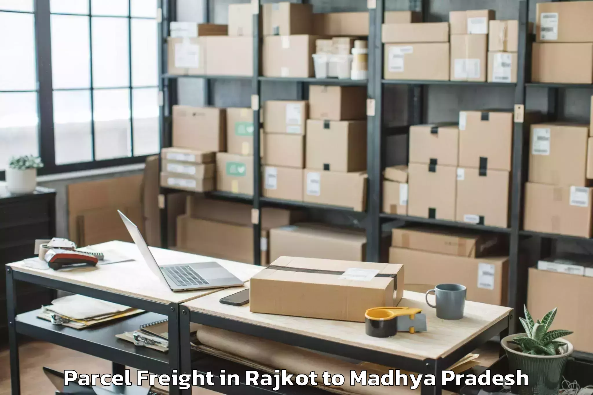 Book Rajkot to Mhow Parcel Freight Online